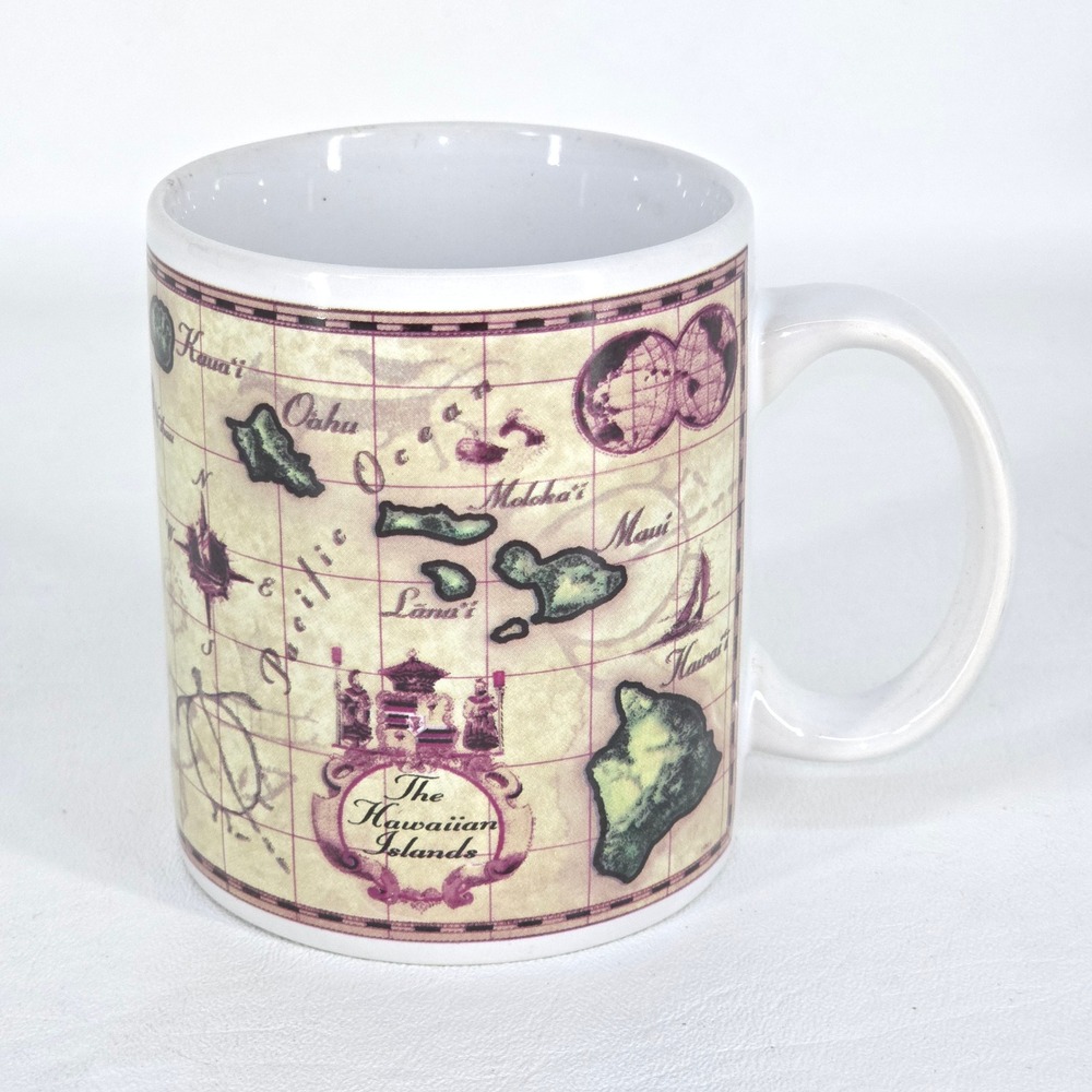 Hawaiian Islands Map Souvenir Mug Vintage ABC Stores Ceramic Coffee Cup 1999